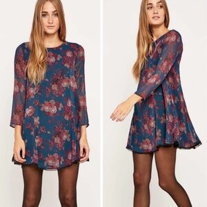 Kimchi Blue Navy and Floral long sleeve Dress